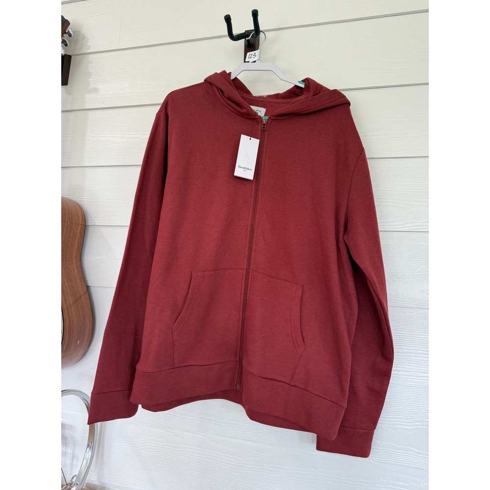 #A- 052-Goodfellow & Co Mens Every Wear Collection Zip Up Hoodie Brick Red XL